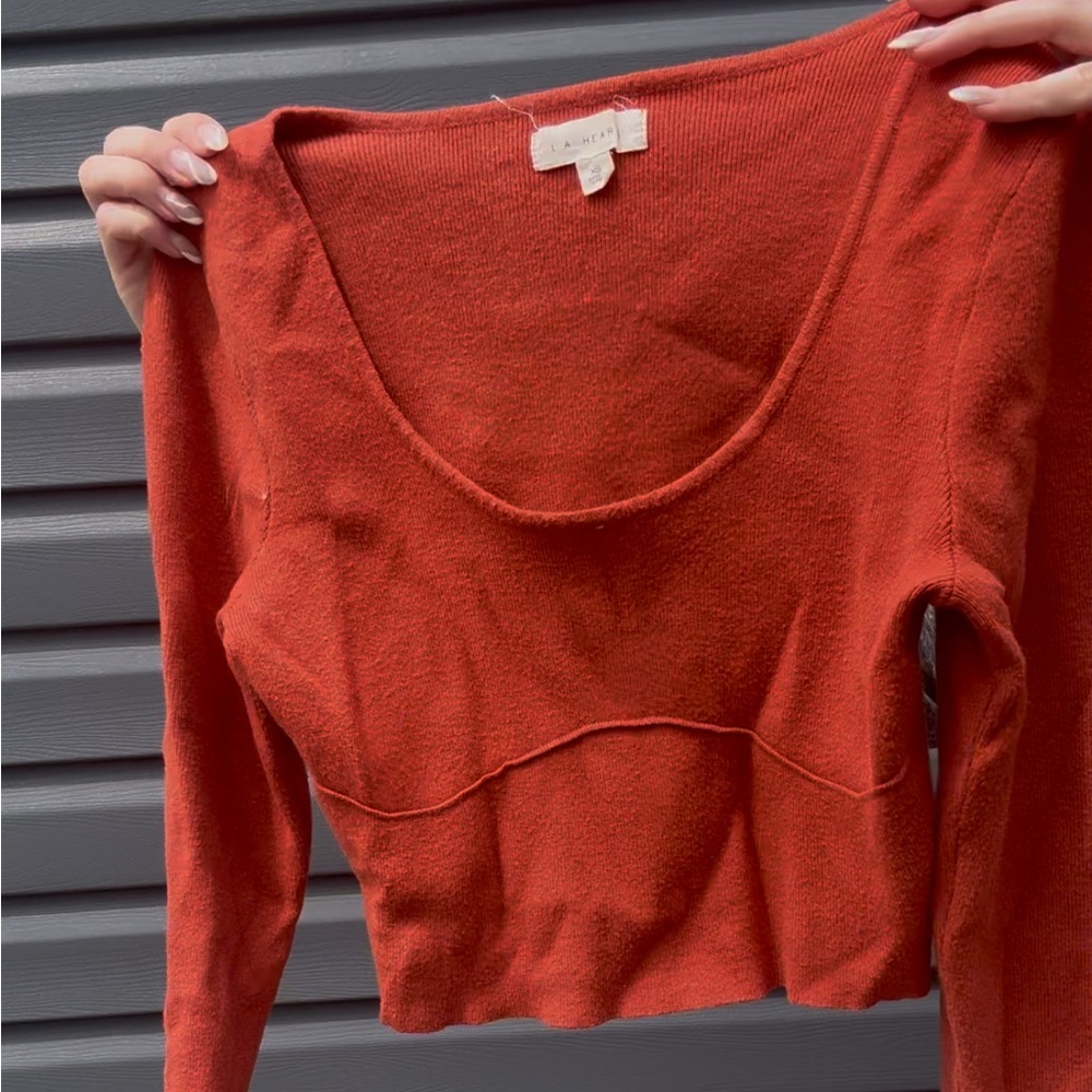 LA Hearts Terracotta Knit Top
